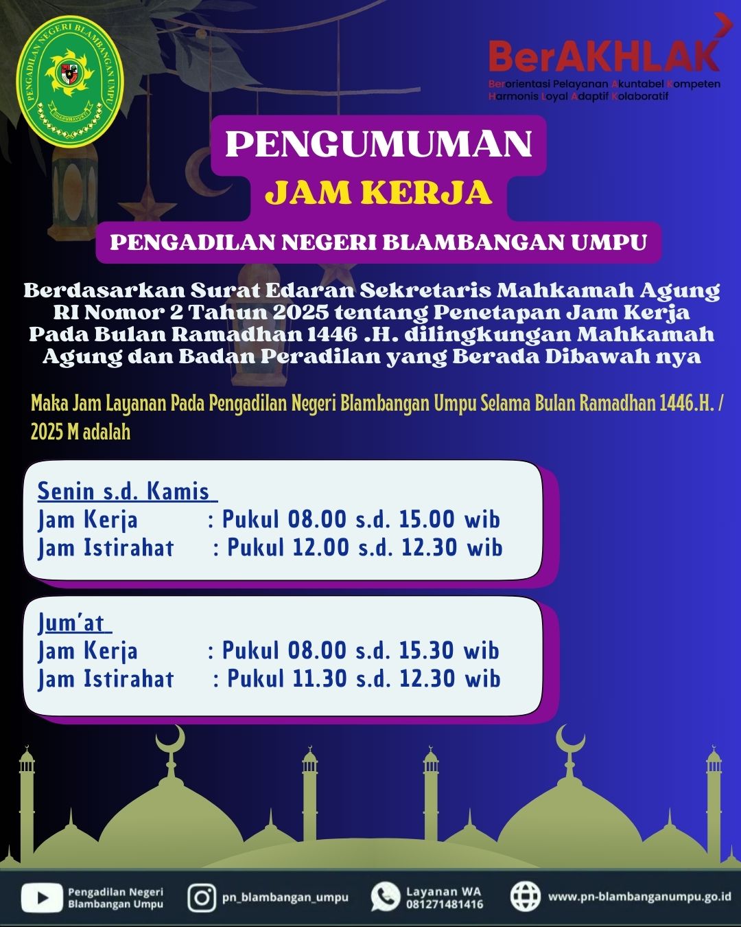 JAM KERJA RAMADHAN