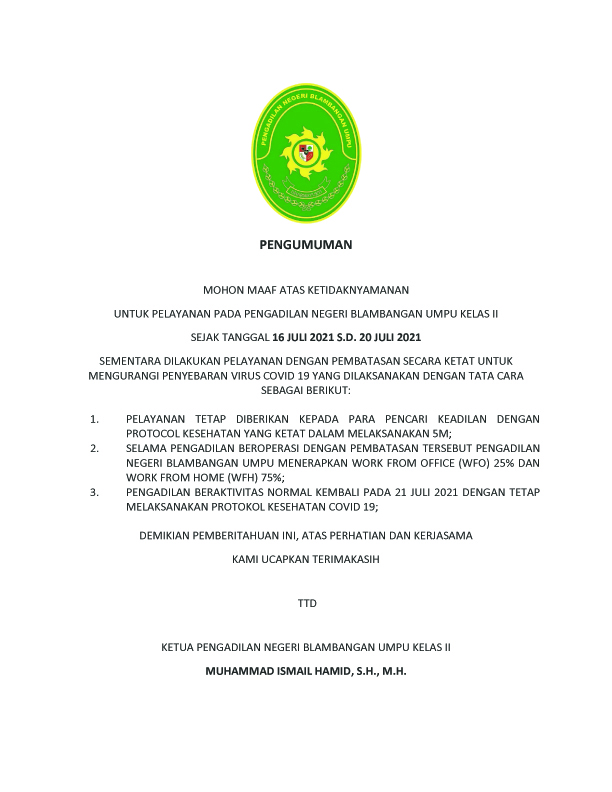 PENGUMUMAN COVID 19 New2